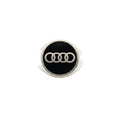 NAGPAL JEWELLERS silver signet ring with black enamel and the Audi logo. Ring size 25.