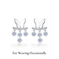 NAGPAL JEWELLERS Imperial Butterfly-Bar Chandelier Studs in 92.5 silver with dangling clear crystals.