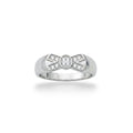 NAGPAL JEWELLERS silver ring with a diamond-encrusted bow design. Size 19.