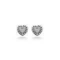 NAGPAL JEWELLERS Glittering Papillon heart stud earrings in 92.5 silver with pave set cubic zirconia.