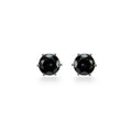 NAGPAL JEWELLERS Infinite Eclipse Round Studs, black gemstone, 92.5 silver, classic prong setting.