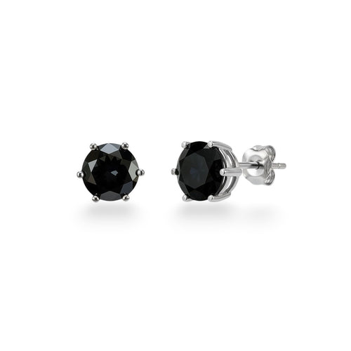 NAGPAL JEWELLERS Infinite Eclipse Round Studs, black gemstone earrings in 92.5 silver.