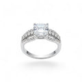 NAGPAL JEWELLERS The Infinity Knot ring with cushion-cut center stone and pave band, size 14.