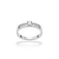 NAGPAL JEWELLERS The Lattice Grace ring with a central diamond and smaller stones on the band, size 22.