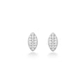 NAGPAL JEWELLERS Sterling Marquise Muse earrings with pave set cubic zirconia in 92.5 silver.