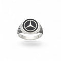 NAGPAL JEWELLERS silver Mercedes star ring, size 25, with engraved band detail.