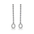 NAGPAL JEWELLERS Oval Orbit Drops earrings made of 92.5 silver with clear cubic zirconia.