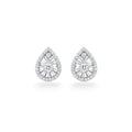 NAGPAL JEWELLERS The Majestic Petal-Cut Halo 92.5 silver teardrop earrings with baguette and round diamonds.