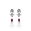 NAGPAL JEWELLERS Imperial Ruby-Pink Infinite Drops earrings feature 92.5 silver with ruby-pink teardrop gems and clear accent stones.
