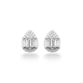 NAGPAL JEWELLERS Celestial Silver Droplet Tops featuring baguette and round cut stones in 92.5 silver.