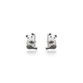 NAGPAL JEWELLERS Silver-Glint Panda Tops, 92.5 silver stud earrings with black and white stones, perfect for gifting.