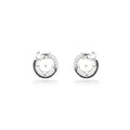 NAGPAL JEWELLERS Velvet Moon Pearl Tops: 92.5 silver stud earrings with a pearl center and small cubic zirconia accents.