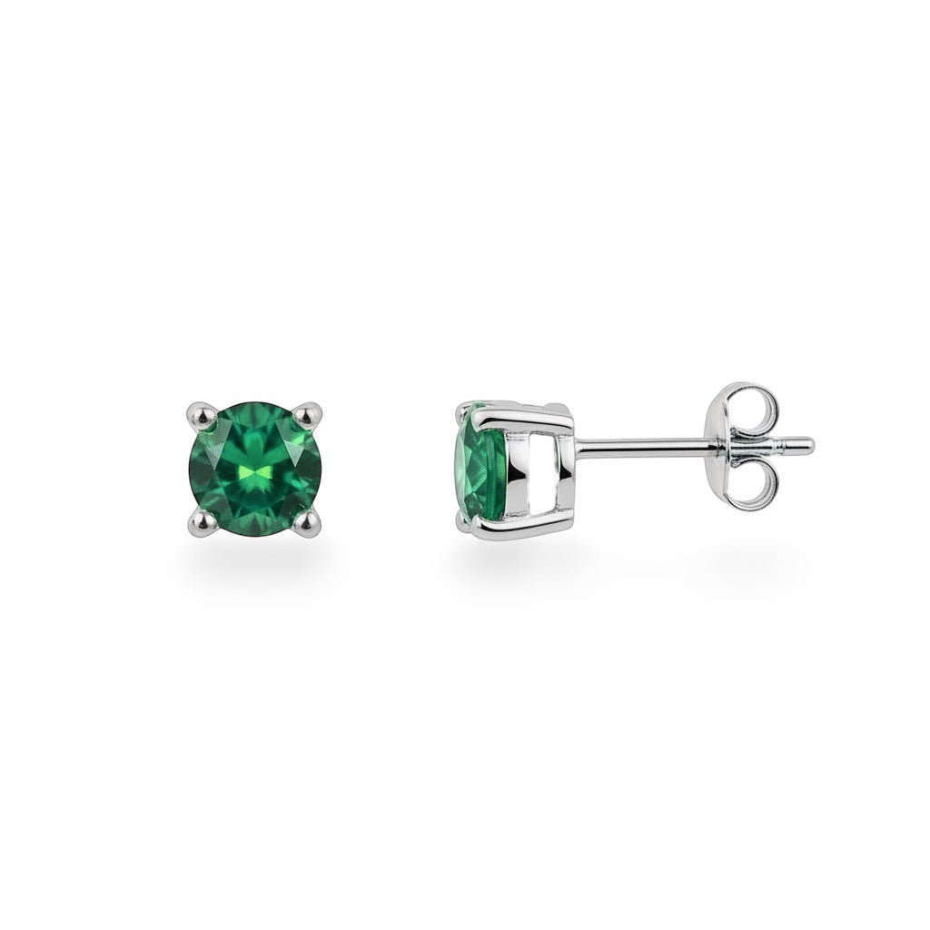 NAGPAL JEWELLERS Imperial Tint Tops: pair of 92.5 silver stud earrings with round pink gemstones, perfect for gifting.