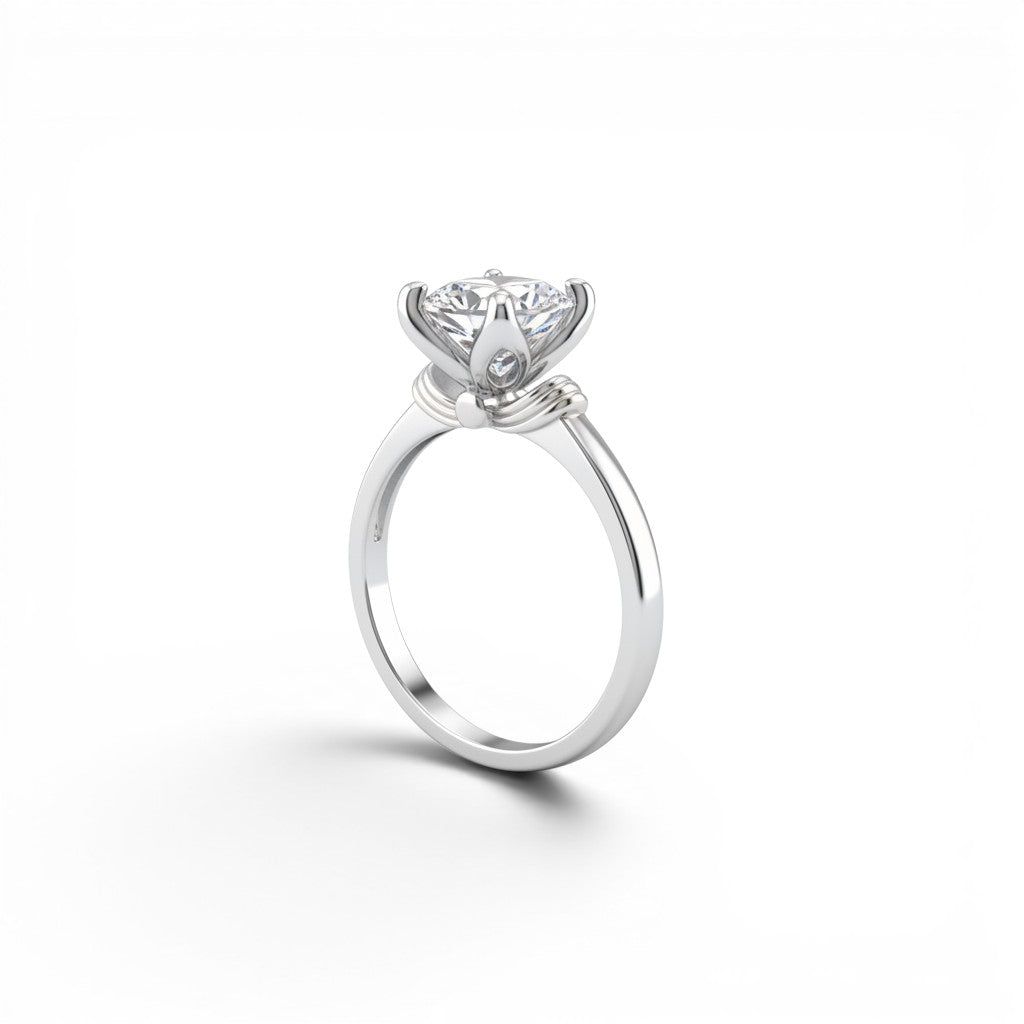 NAGPAL JEWELLERS silver ring with a clear solitaire stone, size 12, featuring a unique twisted band design.