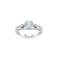 NAGPAL JEWELLERS silver ring with a round-cut solitaire diamond and side stone accents, size 11.
