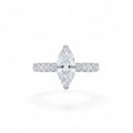 NAGPAL JEWELLERS The Stardust Sleek marquise cut diamond ring with pave band, size 09.