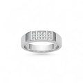 NAGPAL JEWELLERS The Sync Band silver ring with pave set diamonds, size 19
