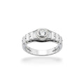 NAGPAL JEWELLERS The Girders ring size 21, silver band with a round-cut diamond.