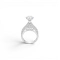 NAGPAL JEWELLERS The Tiara Bridge ring, size 16, with a large center diamond and intricate pave diamond band.