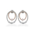 NAGPAL JEWELLERS The Artisan Two-Tone Vortex earrings in 92.5 silver with rose gold accents and cubic zirconia.