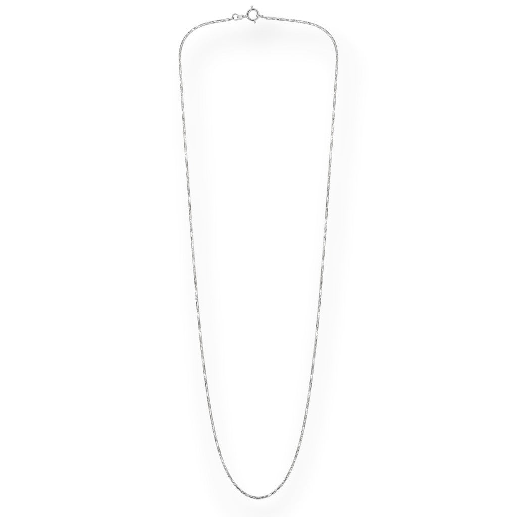SILVAS silver chain necklace with a delicate textured link design and a secure spring ring clasp